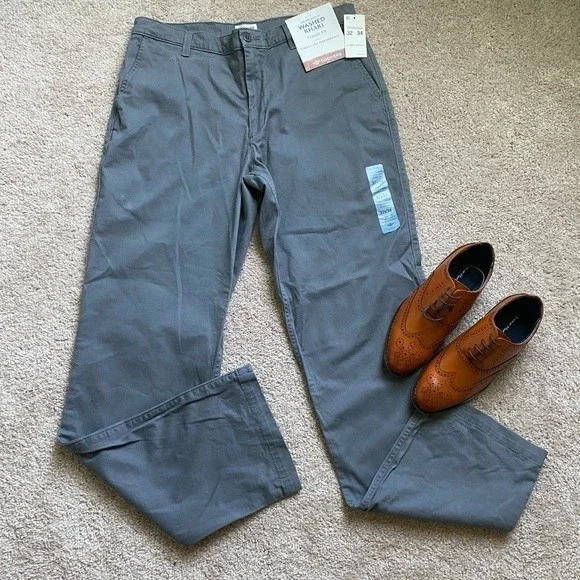 Dockers Pants Dockers Mens Washed Khaki Classic Fit Pants